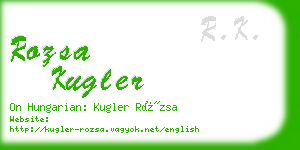 rozsa kugler business card
